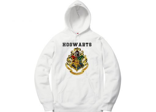 hogwarts logo harry potter Unisex White Hoodie