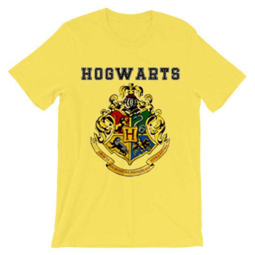 hogwarts logo harry potter Unisex Yellow T shirts
