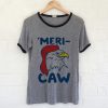 merry claw woman grey ringer black t shirts