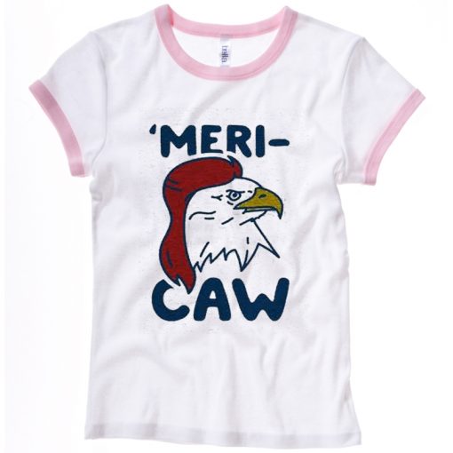 merry claw woman white ringer pink t shirts