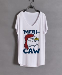 merry claw woman wide v neck white tees
