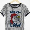 merry claw woman zebra ringer black t shirts