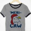 merry claw woman zebra ringer black t shirts