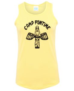 Camp Funtime yellow woman tank top