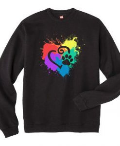 DecoExchange Mens Ally Rainbow Heart Short-Sleeve Unisex sweatshirts