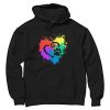 DecoExchange Mens Ally Rainbow Heart Short-Sleeve hoodie