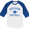 Dillon Panthers Football white blue sleeves raglan t shirts