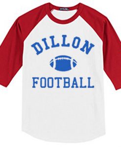Dillon Panthers Football white red sleeves raglan t shirts