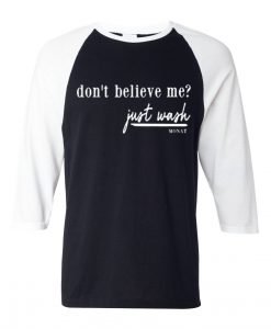 Dont Believe Me Just Wash grey asphalt whtie sleeves raglan T-shirt