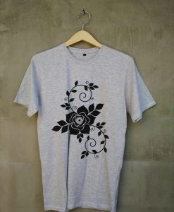 Flowers design grey tees