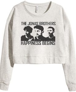 Jonas Brothers Happines begin premium grey crop sweatshirts