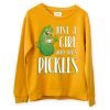 Just a Girl Who Loves Pickles Yellow Sweatshirts