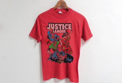 Justice League Drawn Color red tees