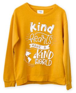 KIND HEART MAKE KIND WORLD Yellow Sweatshirts