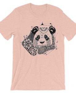 Mandala Panda pink T-shirt