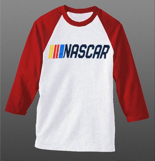 NASCAR White Red Sleeves Ragalan T shirts