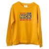 Nick Jonas Running for President Yellow sweatshirts