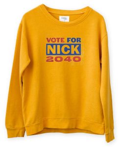 Nick Jonas Running for President Yellow sweatshirts