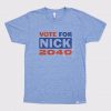 Nick Jonas Running for President blue sea tshirts