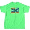Nick Jonas Running for President green t shirts