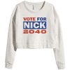 Nick Jonas Running for President grey crop sweatshirts
