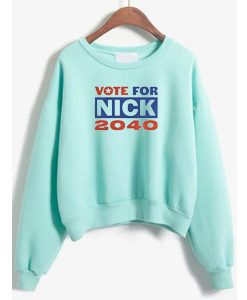 Nick Jonas Running for President woman green mint sweatshirts