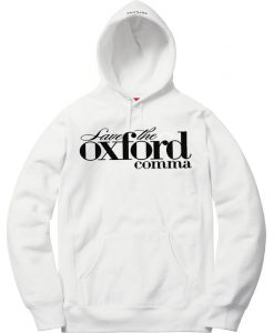 Oxford Comma White Hoodie