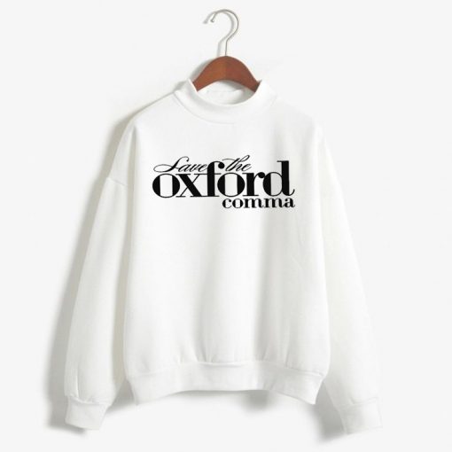 Oxford Comma White Sweatshirts
