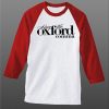 Oxford Comma white red sleeves raglan t shirts