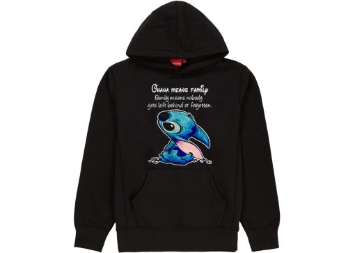 T shirt Ohana Means Family black hoodie