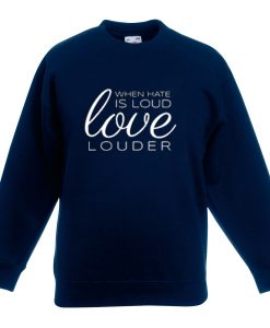 When Hate is Loud Blue Navy Sweatshirts