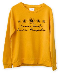 love good love yellow sweatshirts
