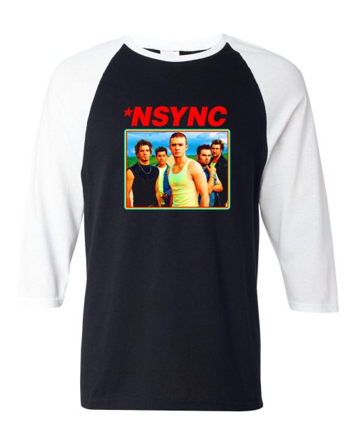 nsync retro grey asphlat white sleeves raglan t shirts