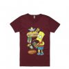 the Simpson Bart Junk Food maroon T Shirt