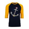 Captain Christmas Anchor Black Yellow Sleees Raglan T-Shirt