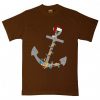 Captain Christmas Anchor Brown Tshirts