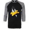 Darkwing Duck Black Grey Sleeves Raglan Tshirts