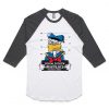 Donald Duck Jailed White Black Raglan Tees