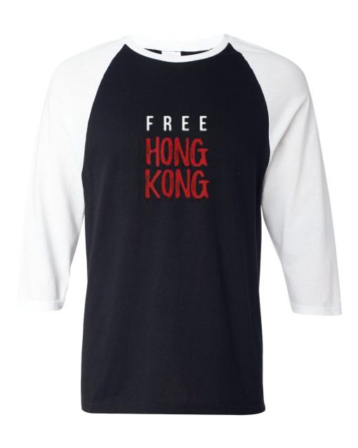 Free Hong Kong Black White Sleeves Raglan Tshirts