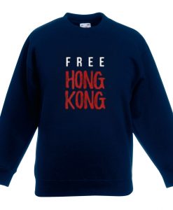 Free Hong Kong Blue Navy Sweatshirts