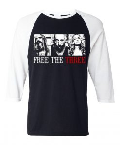 Free the Three Black Raglan Sleeves Raglan T shirts