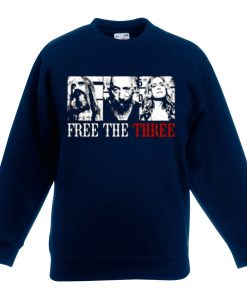 Free the Three Blue Navy Sweatshirts