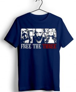 Free the Three Blue Navy Tshirts