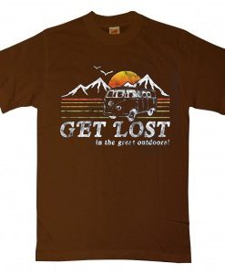 Get Lost Grey Brown T shirts
