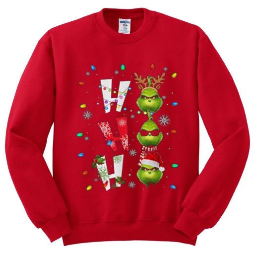 Ho Ho Ho Merry The Grinch Christmast Red Sweatshirts