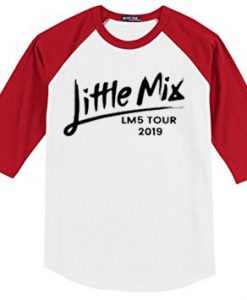 Little Mix white red sleeves raglan tees