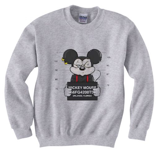 Mickey Mouse Jailed Grey Sweatshirts