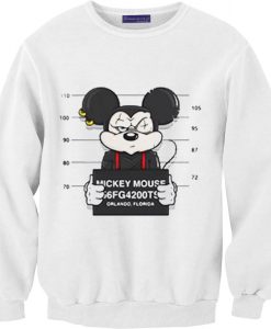 Mickey Mouse Jailed White Sweatshirts