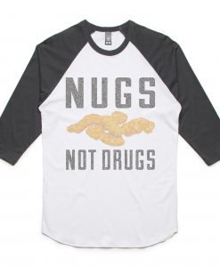 Nugs Not Drugs White Black Sleeves Raglan Tees