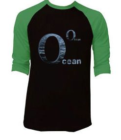 Ocean Black Green Sleeves Raglan T shirts